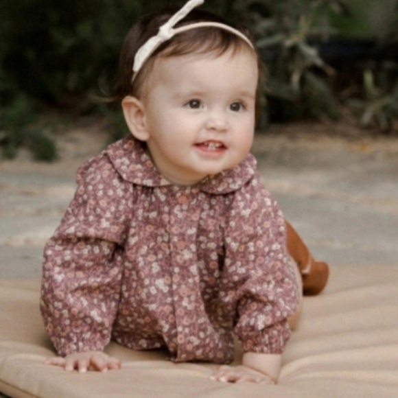 Rylee + Cru Floral Kids Matching Set - Brown and Pink - Picture 1 of 6